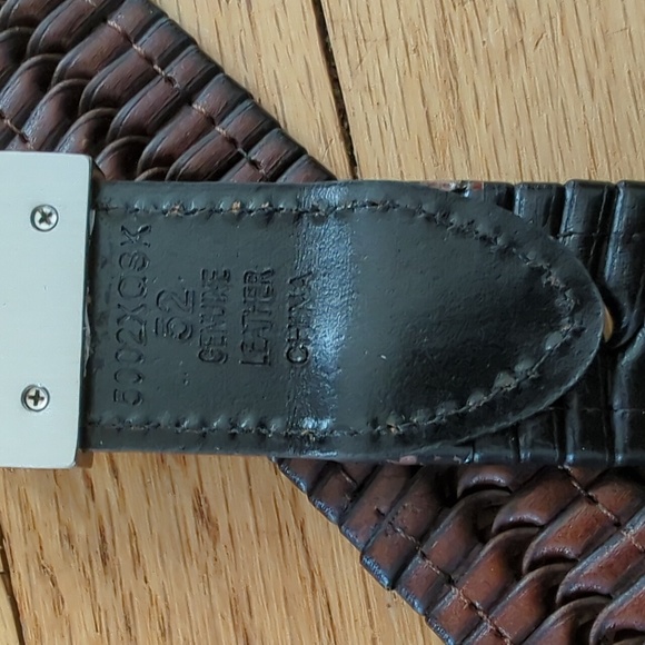 52" Genuine Leather Reversible Braided Belt. - Picture 5 of 6